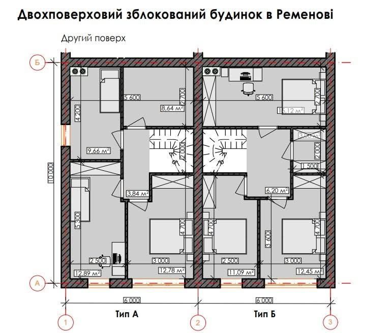 Планування другого поверху котеджу — спальні та ванна