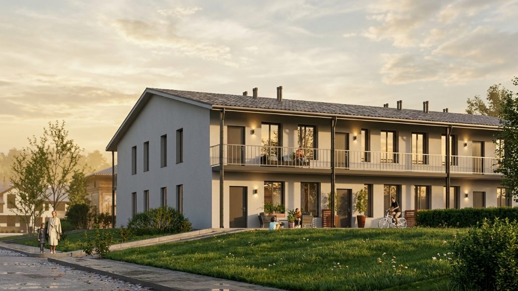 ЖК Континент — задній фасад з балконами та озелененням